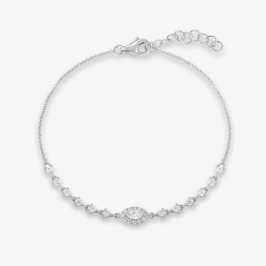 Lab Marquise Diamond Eye Bracelet