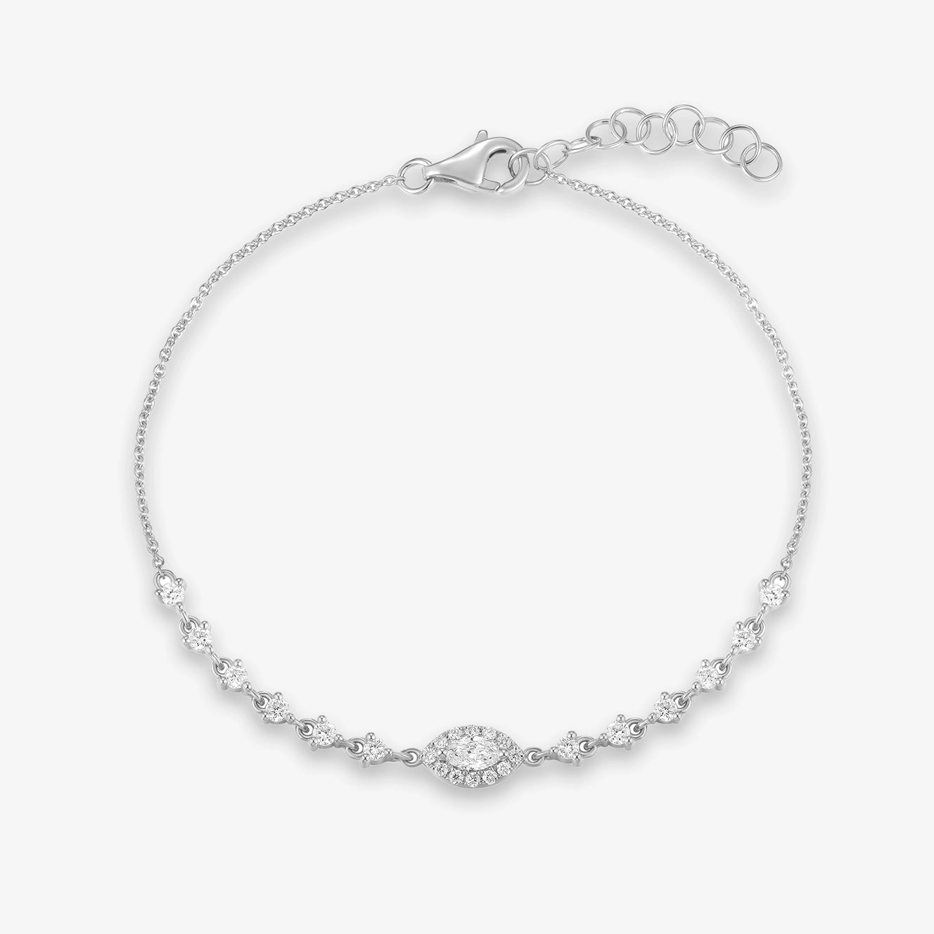 Lab Marquise Diamond Eye Bracelet