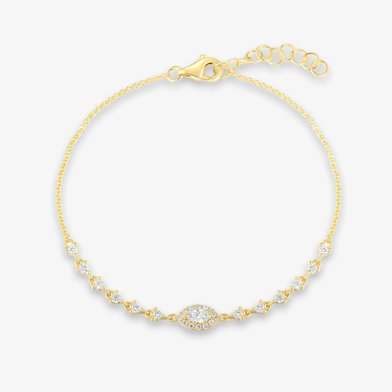 Lab Marquise Diamond Eye Bracelet