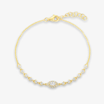 Lab Marquise Diamond Eye Bracelet