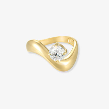 Wavy Diamond Ring Round