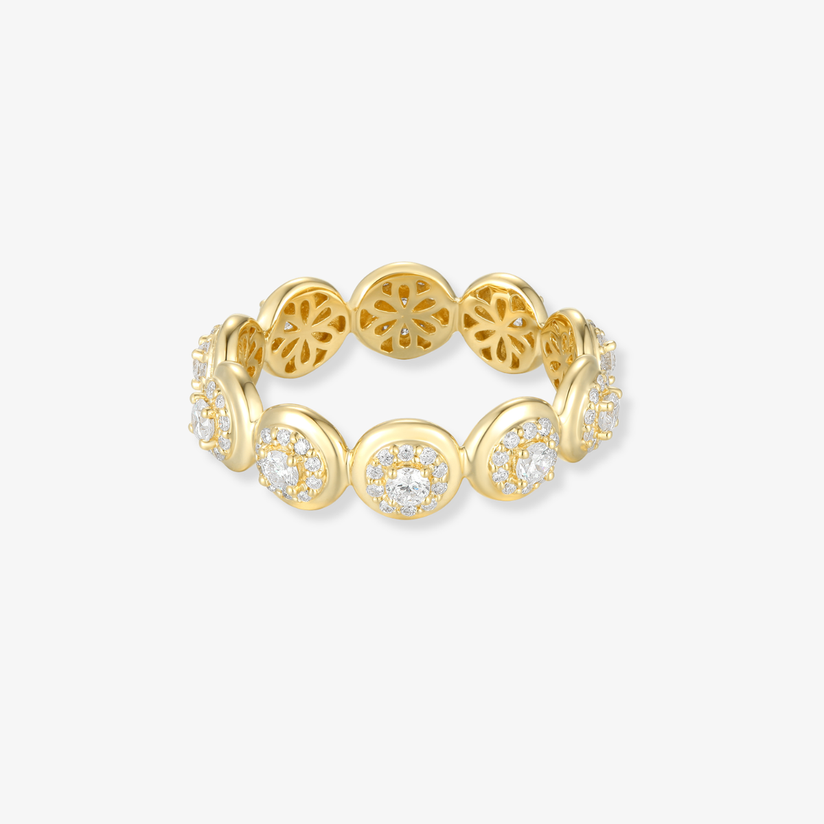 Circle Diamond Cluster Ring