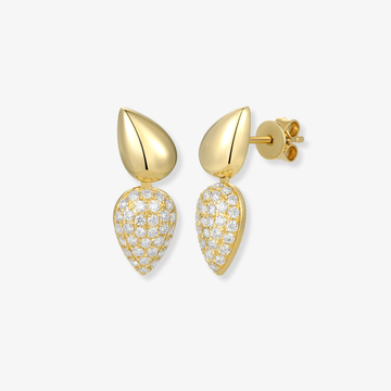 Diamond and Gold Pear Earrings