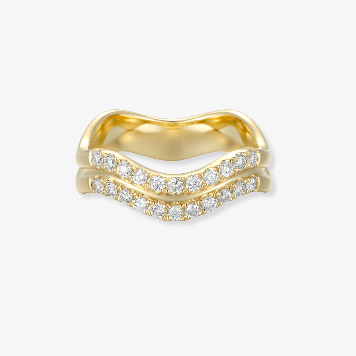 Diamond Double Wavy Ring