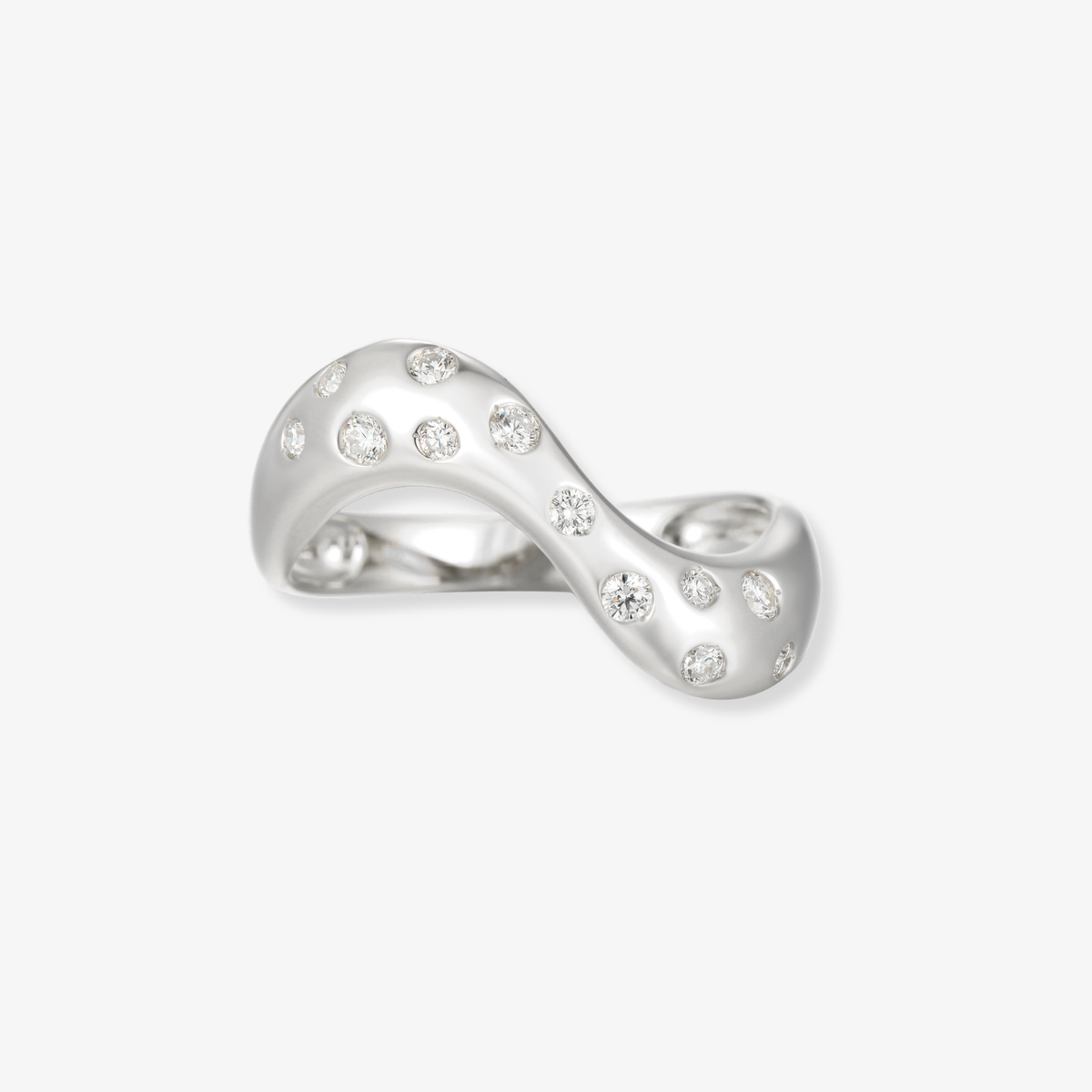 Wavy Drop Diamond Ring