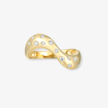 Wavy Drop Diamond Ring