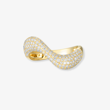Lab Chunky Wave Pave Ring