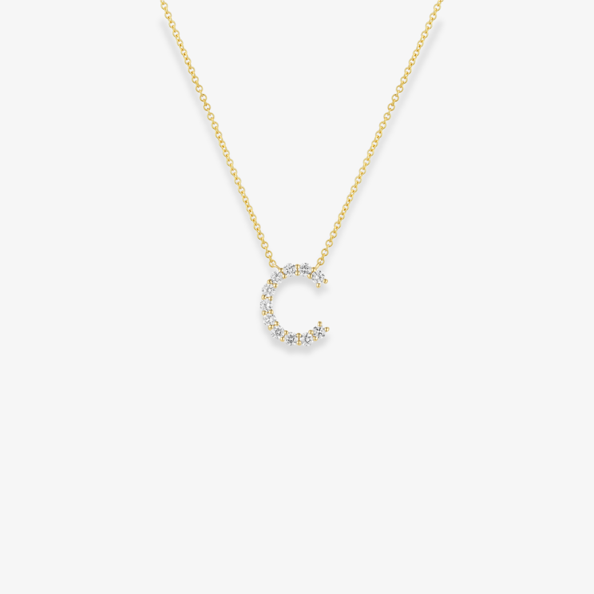 Jumbo Diamond Initial Necklace