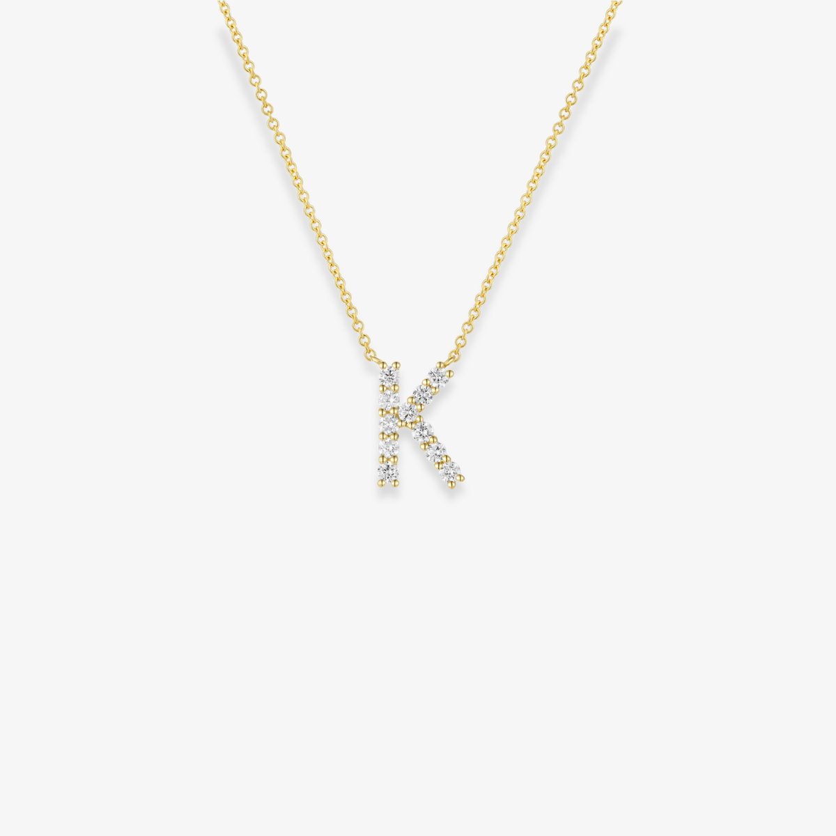 Jumbo Diamond Initial Necklace