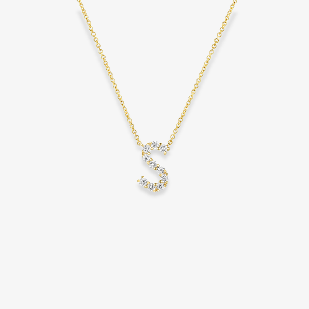Jumbo Diamond Initial Necklace