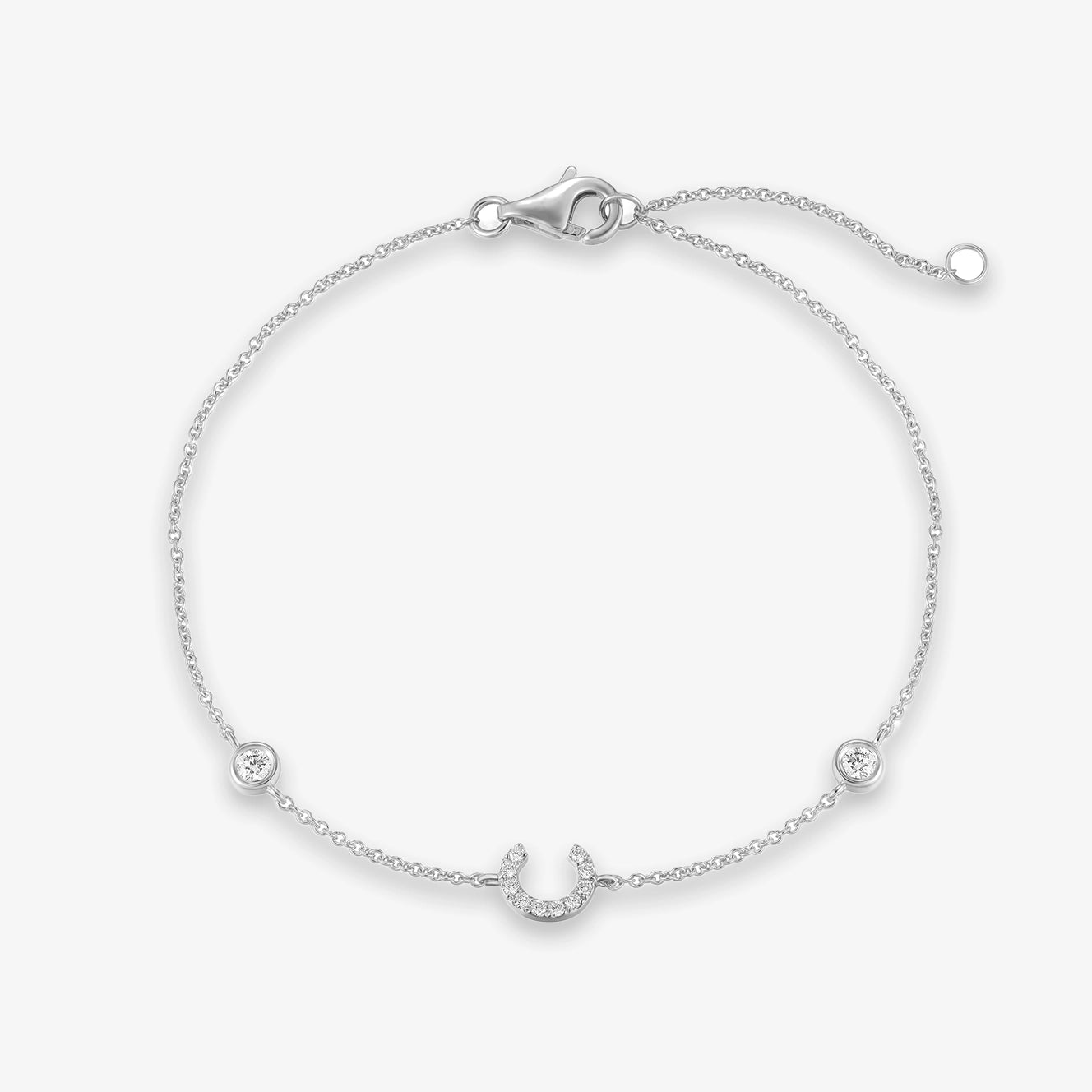 Lab Initial Diamond with Two Bezels Bracelet