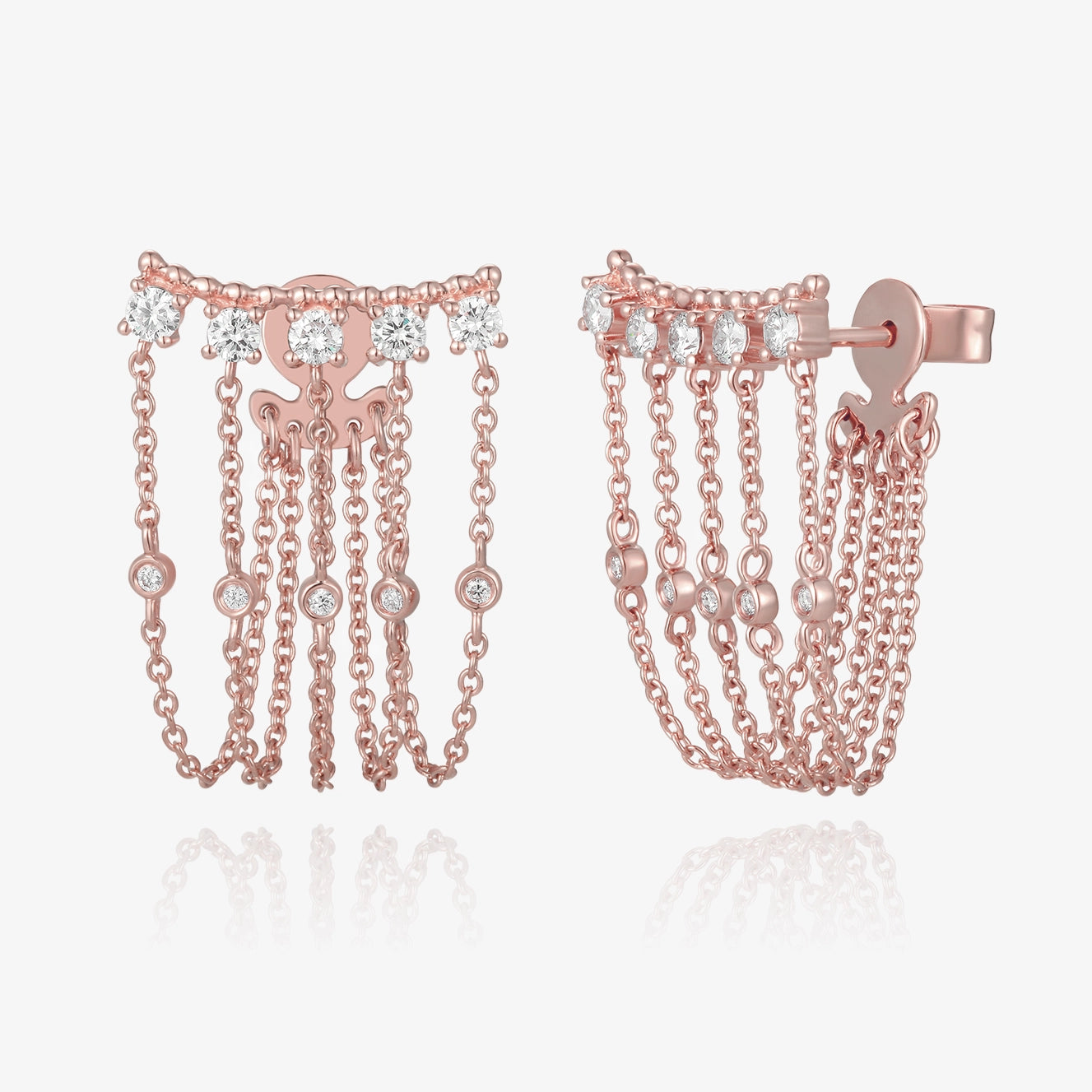 Lab Five Diamond Chain Connector Earring