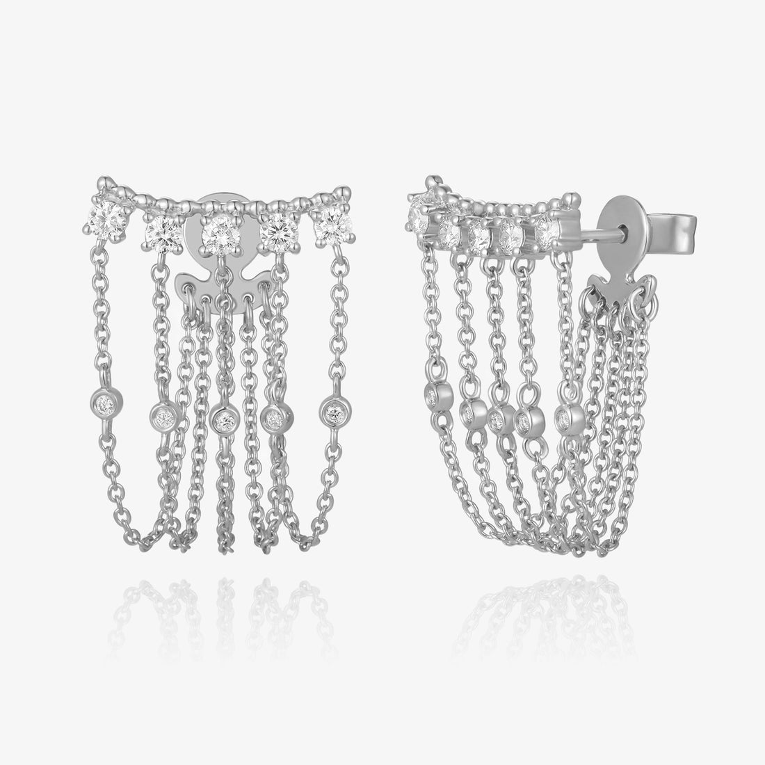 Lab Five Diamond Chain Connector Earring