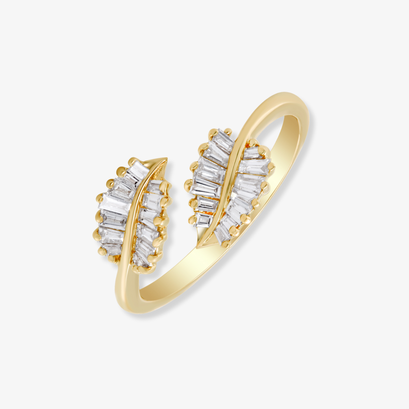 Open Double Leaf Ring