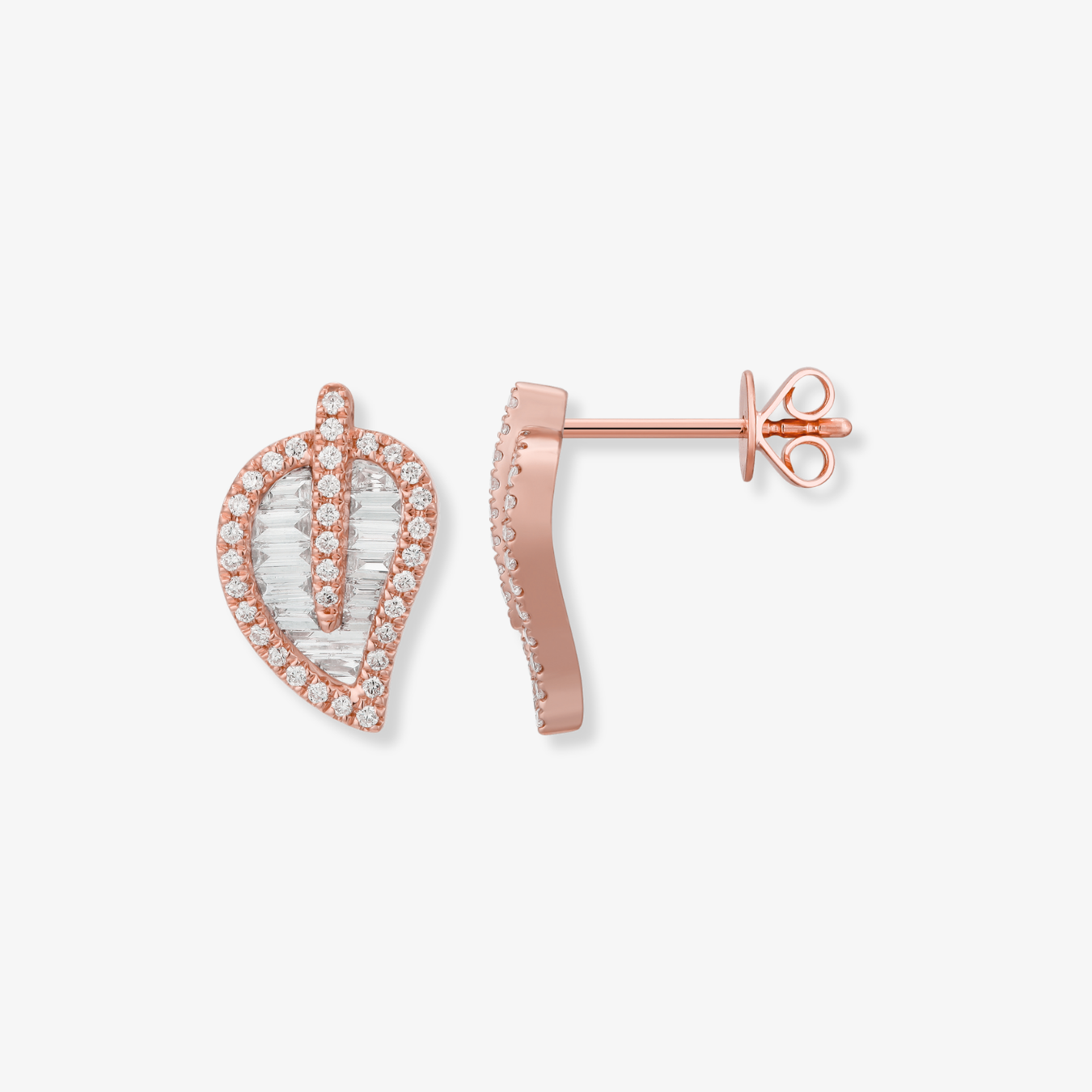 Diamond Leaf Earrings