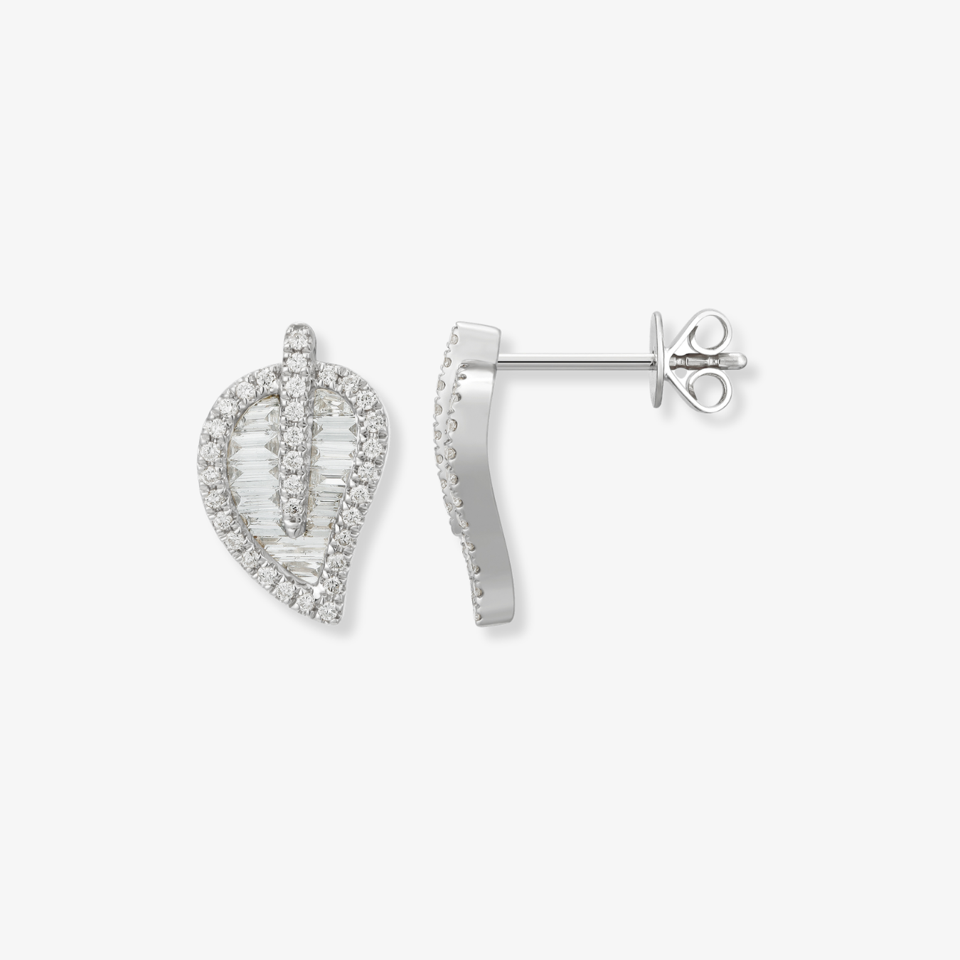 Diamond Leaf Earrings