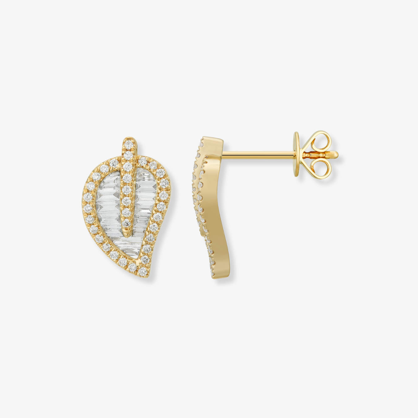 Diamond Leaf Earrings