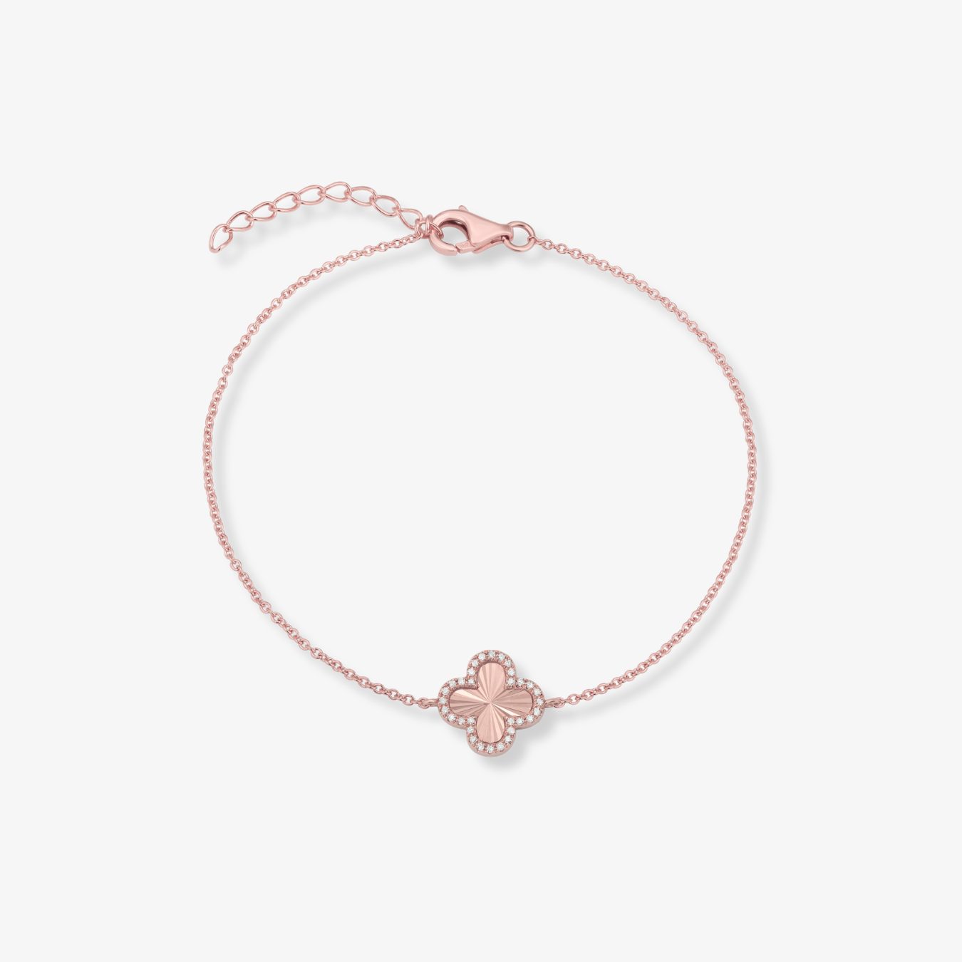 Gold Diamond Single Clover Bracelet