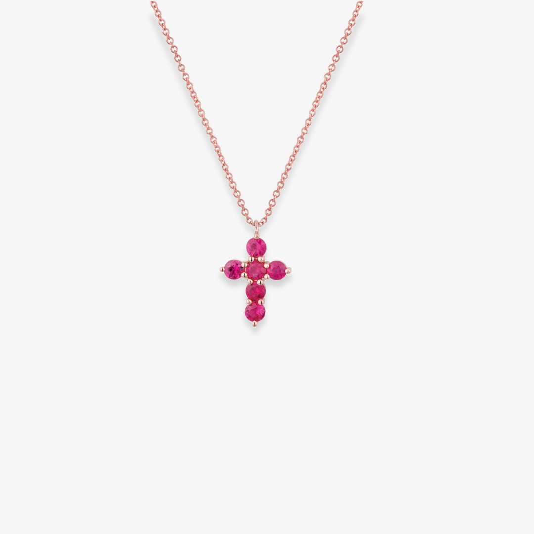 Gemstone Cross Necklace