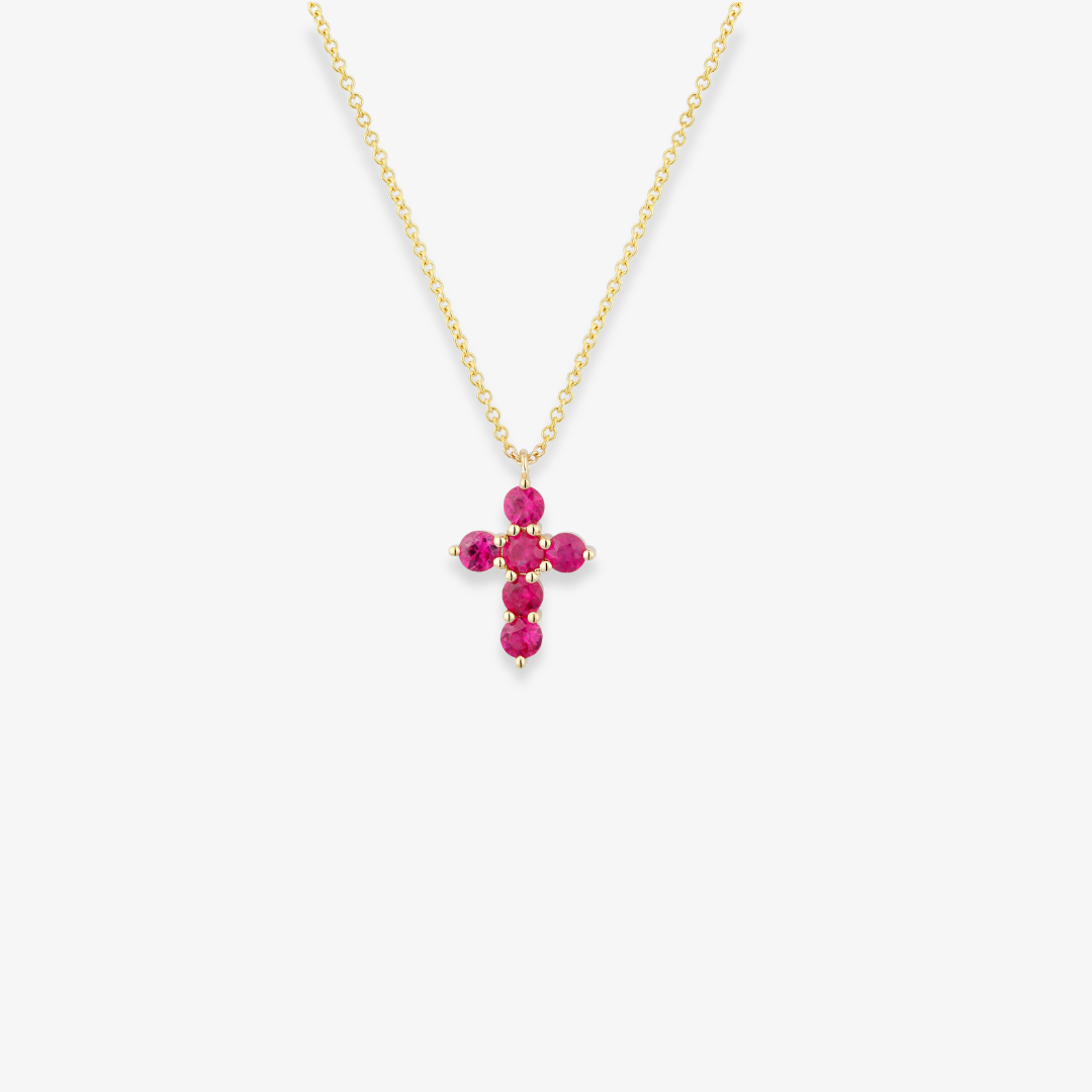 Gemstone Cross Necklace