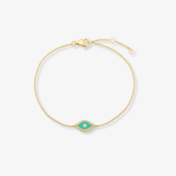 Evil Eye Single Diamond and Enamel Bracelet