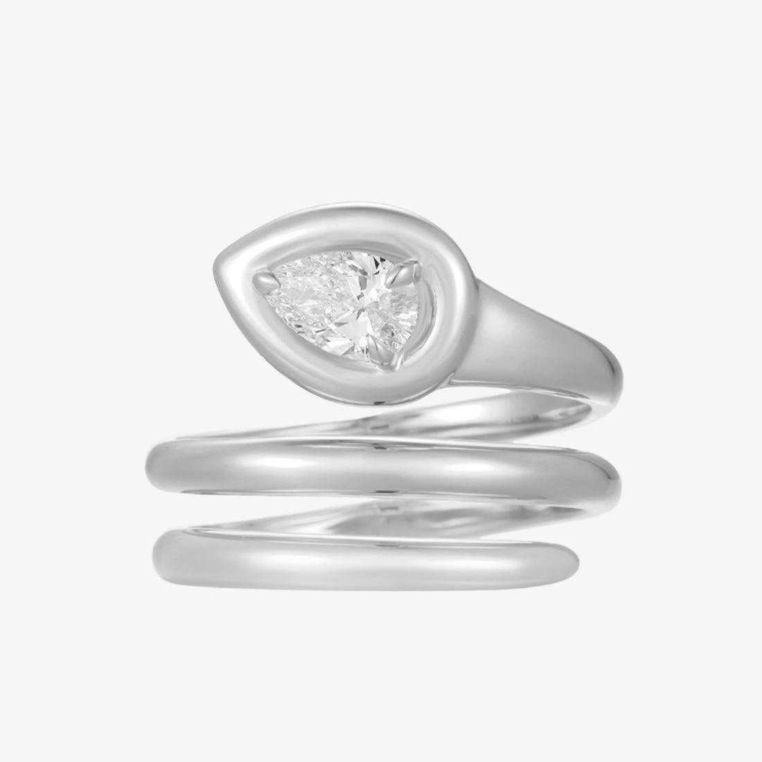 Lab Swirl Pear Diamond Ring