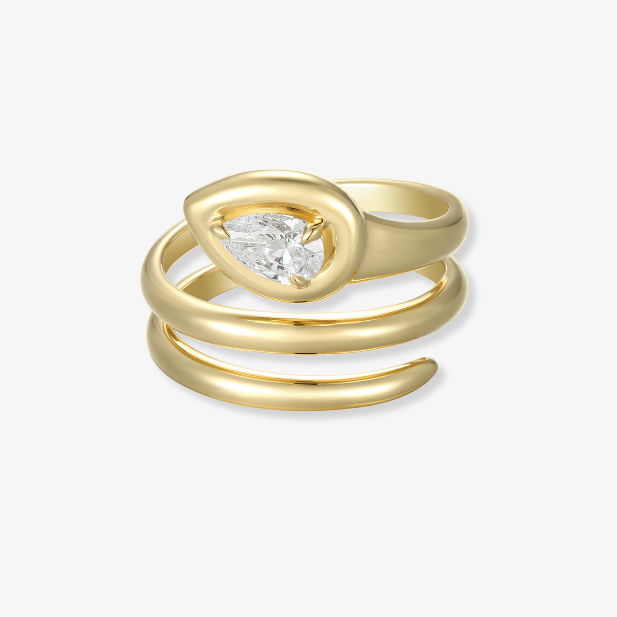 Swirl Pear Diamond Ring