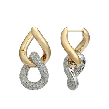 Chunky Gold and Diamond Earrings