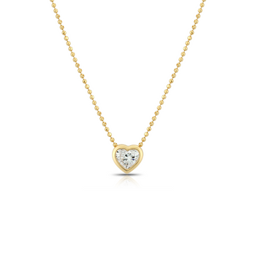 Collar con corazón de diamante de laboratorio