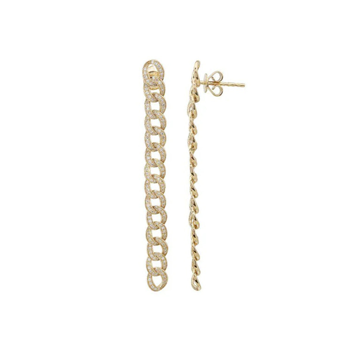 Cuban Chain Drop Earrings