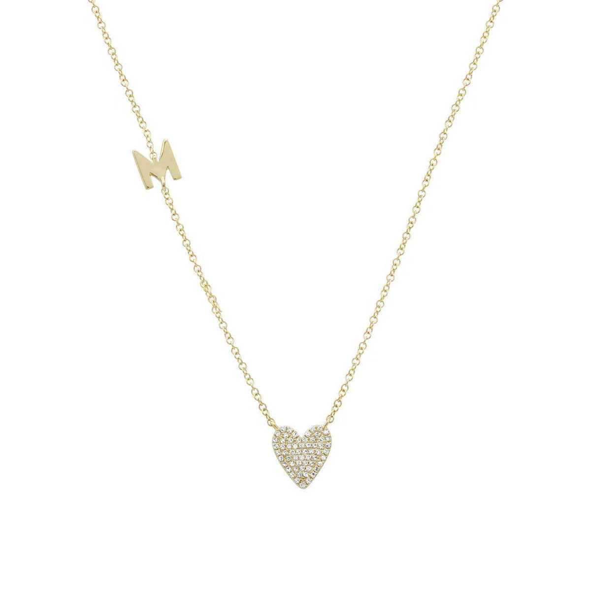 Custom Initial and Heart Necklace