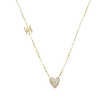 Custom Initial and Heart Necklace