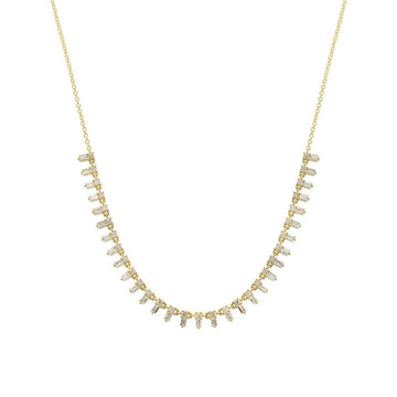 Collar colgante de baguette y diamantes