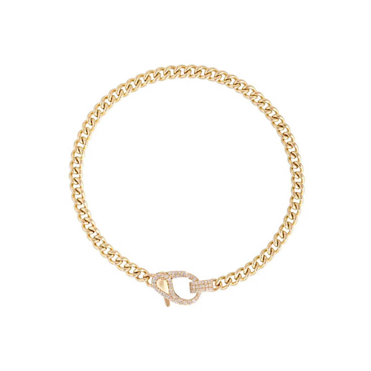 Pulsera de eslabones cubanos con cierre de diamante