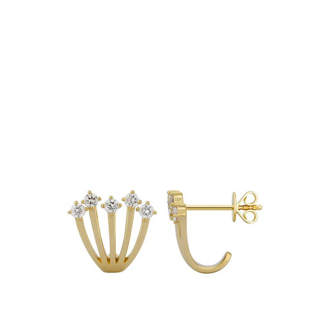 Diamond End Claw Earrings