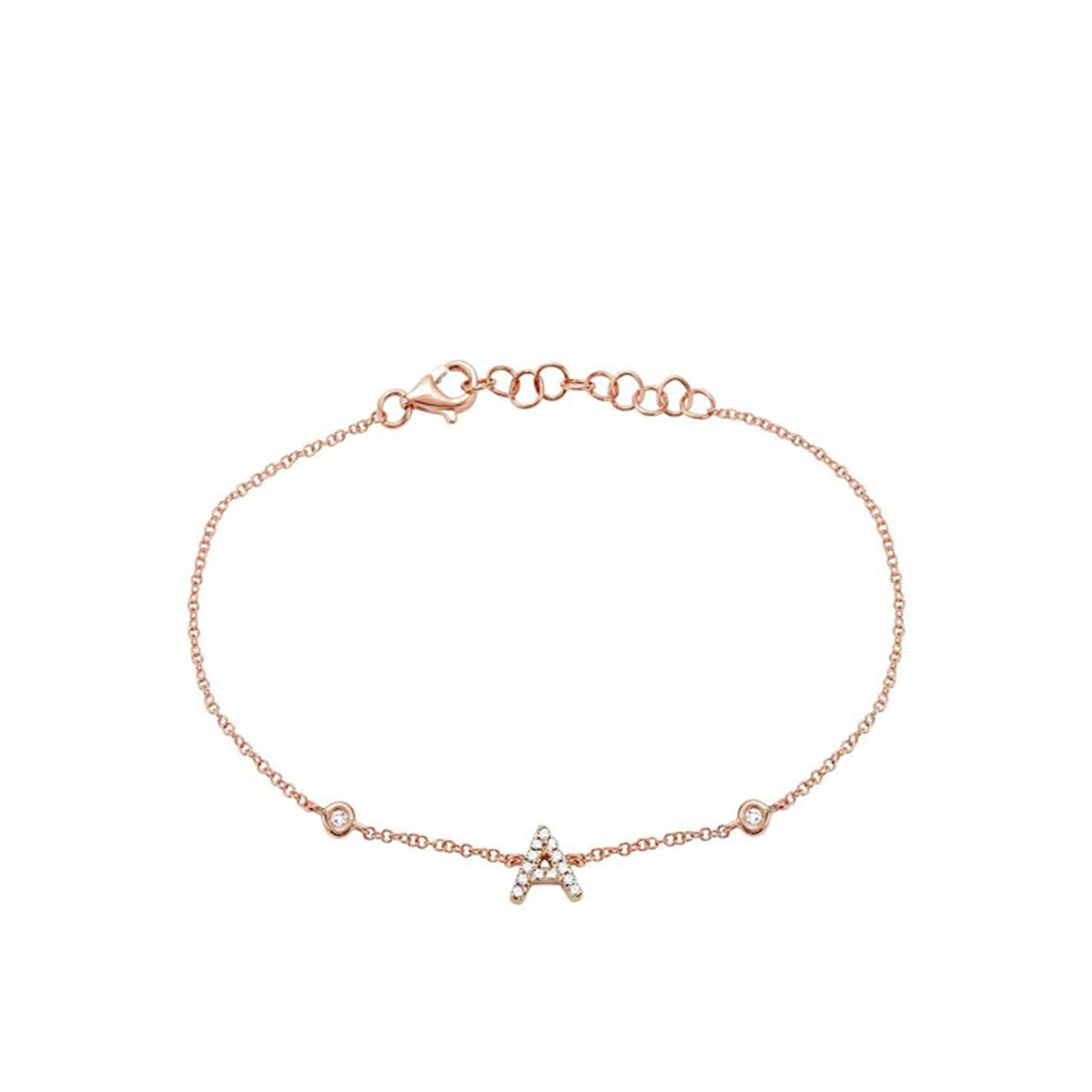 Diamond Initial Bracelet Letter
