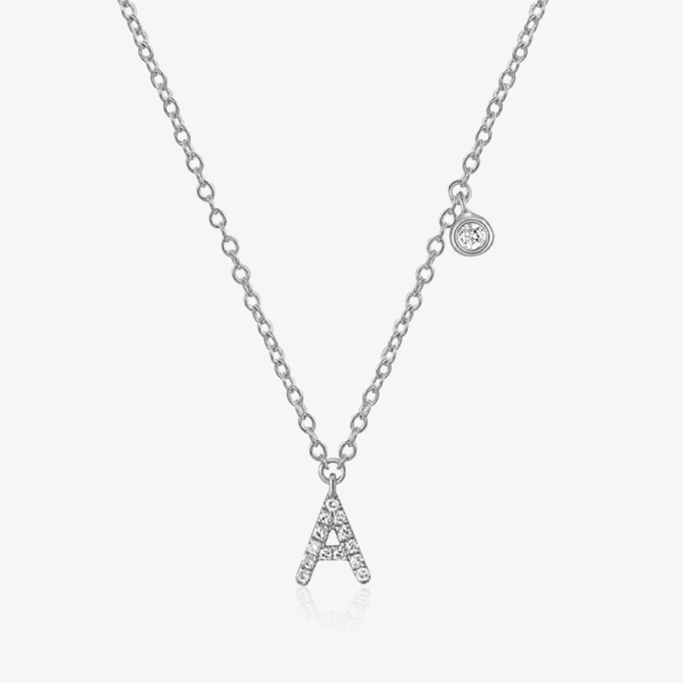 Diamond Initial And Bezel Necklace