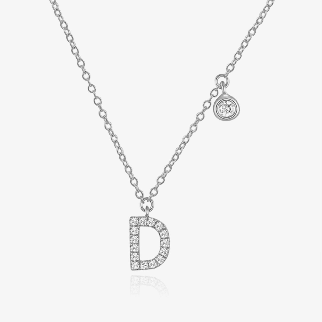 Diamond Initial And Bezel Necklace
