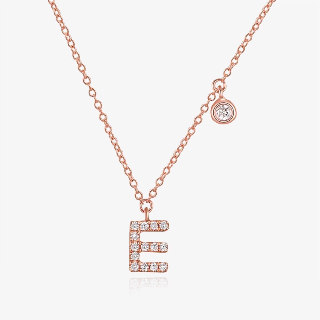 Diamond Initial And Bezel Necklace