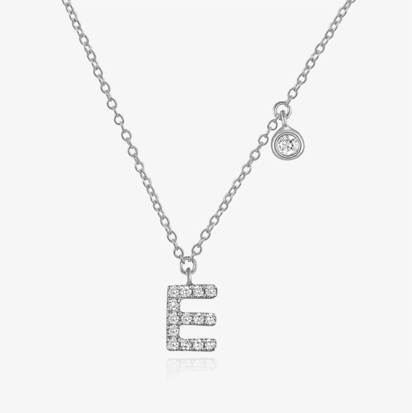 Diamond Initial And Bezel Necklace