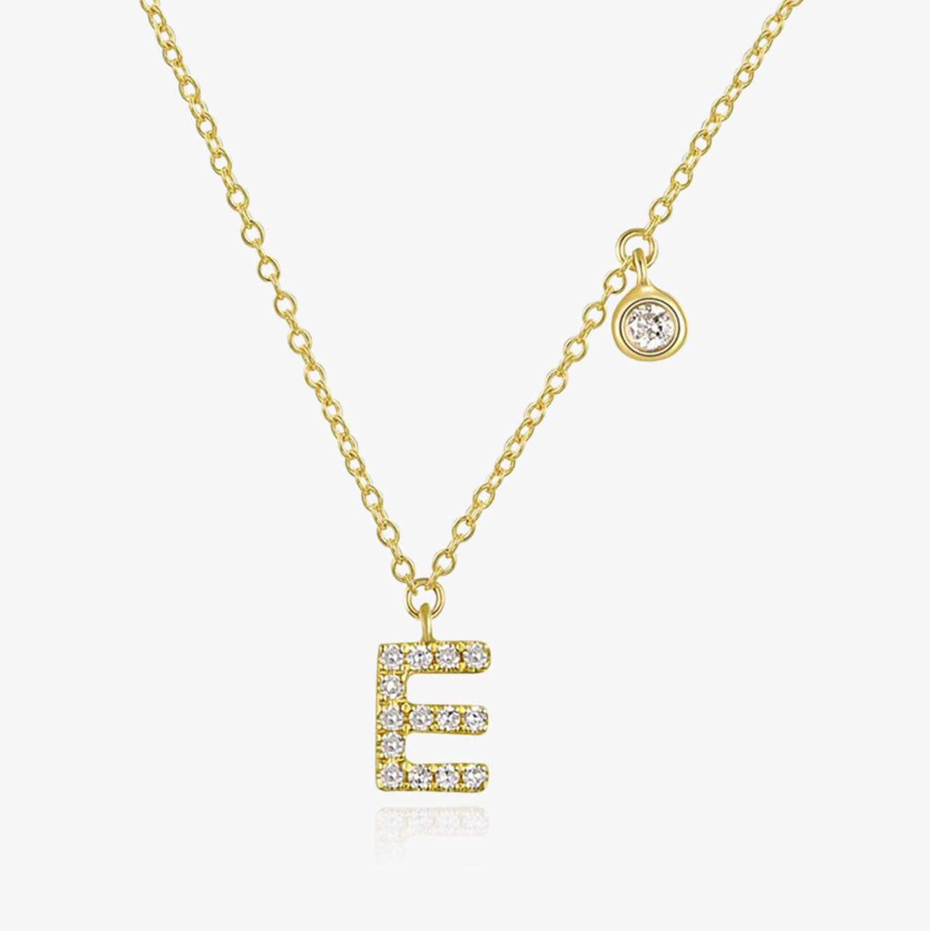 Diamond Initial And Bezel Necklace