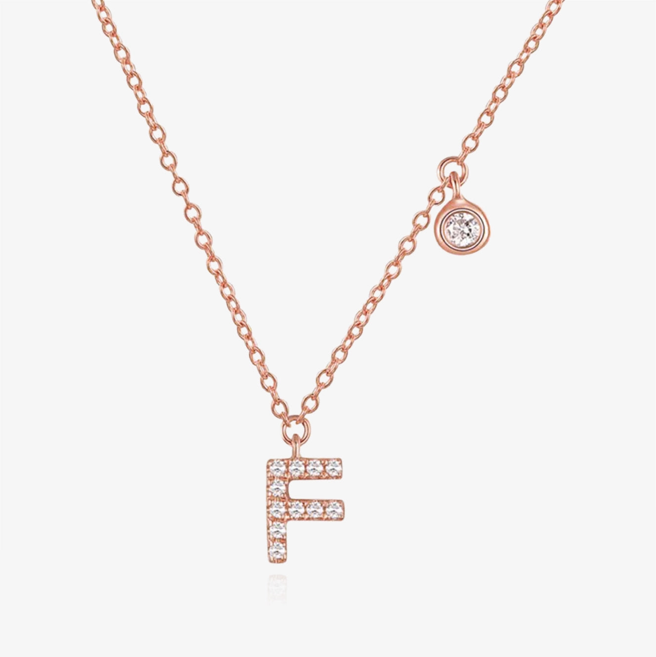 Diamond Initial And Bezel Necklace