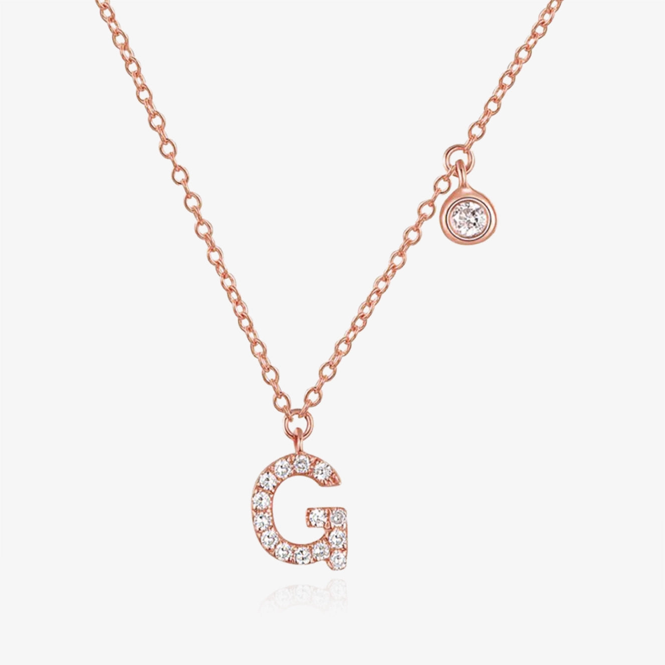 Diamond Initial And Bezel Necklace
