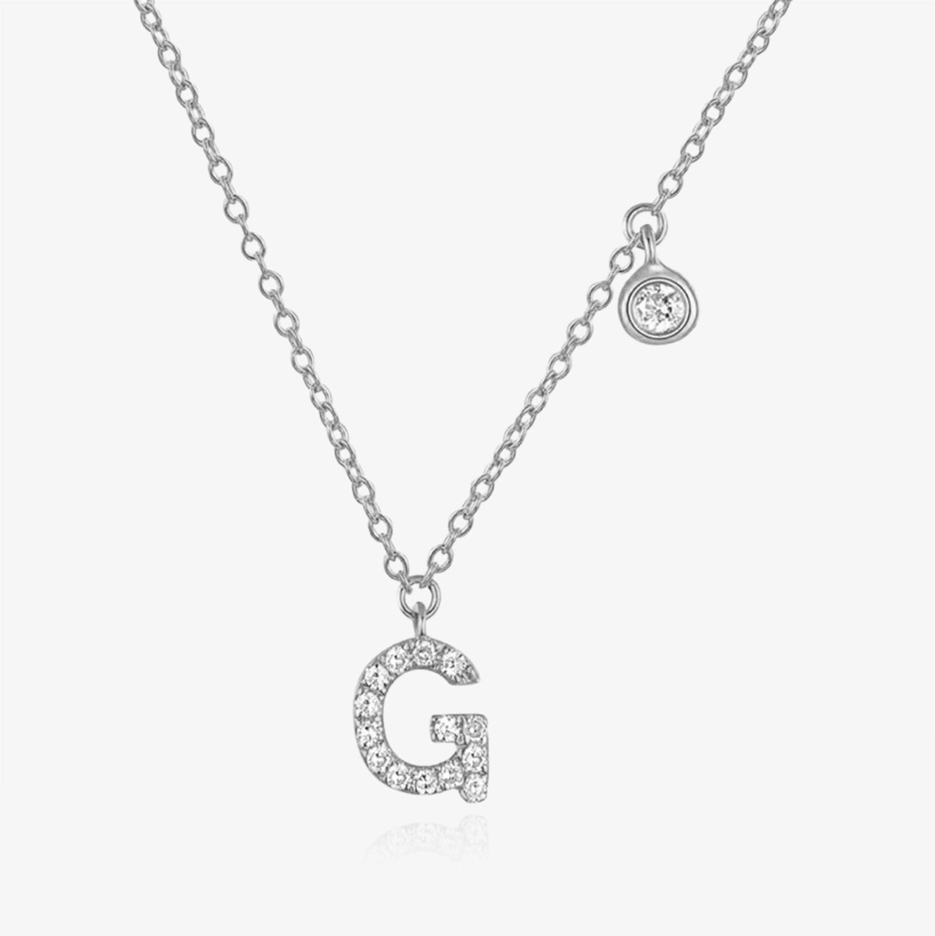 Diamond Initial And Bezel Necklace