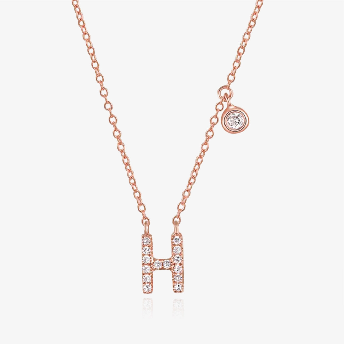 Diamond Initial And Bezel Necklace
