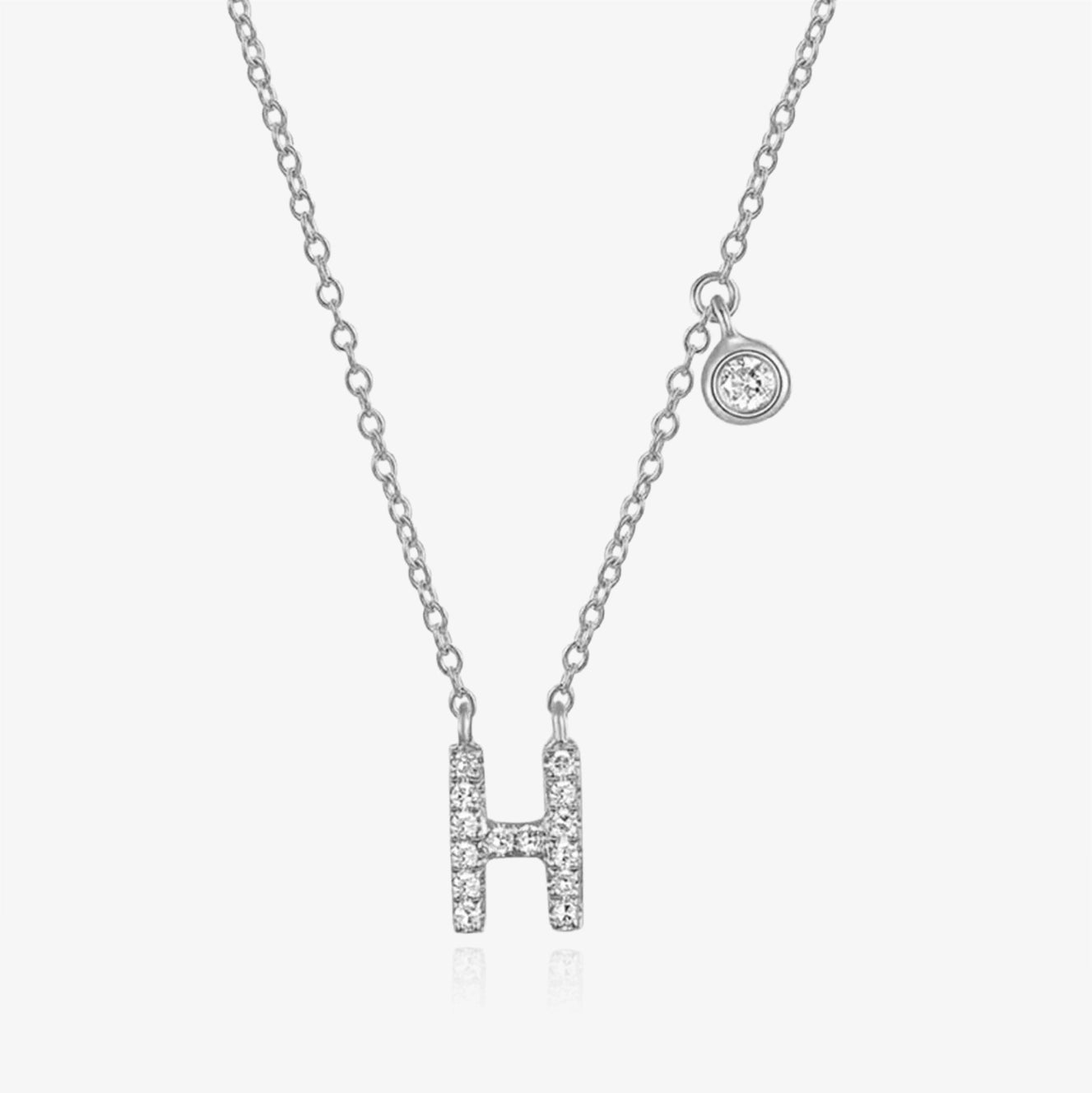 Diamond Initial And Bezel Necklace