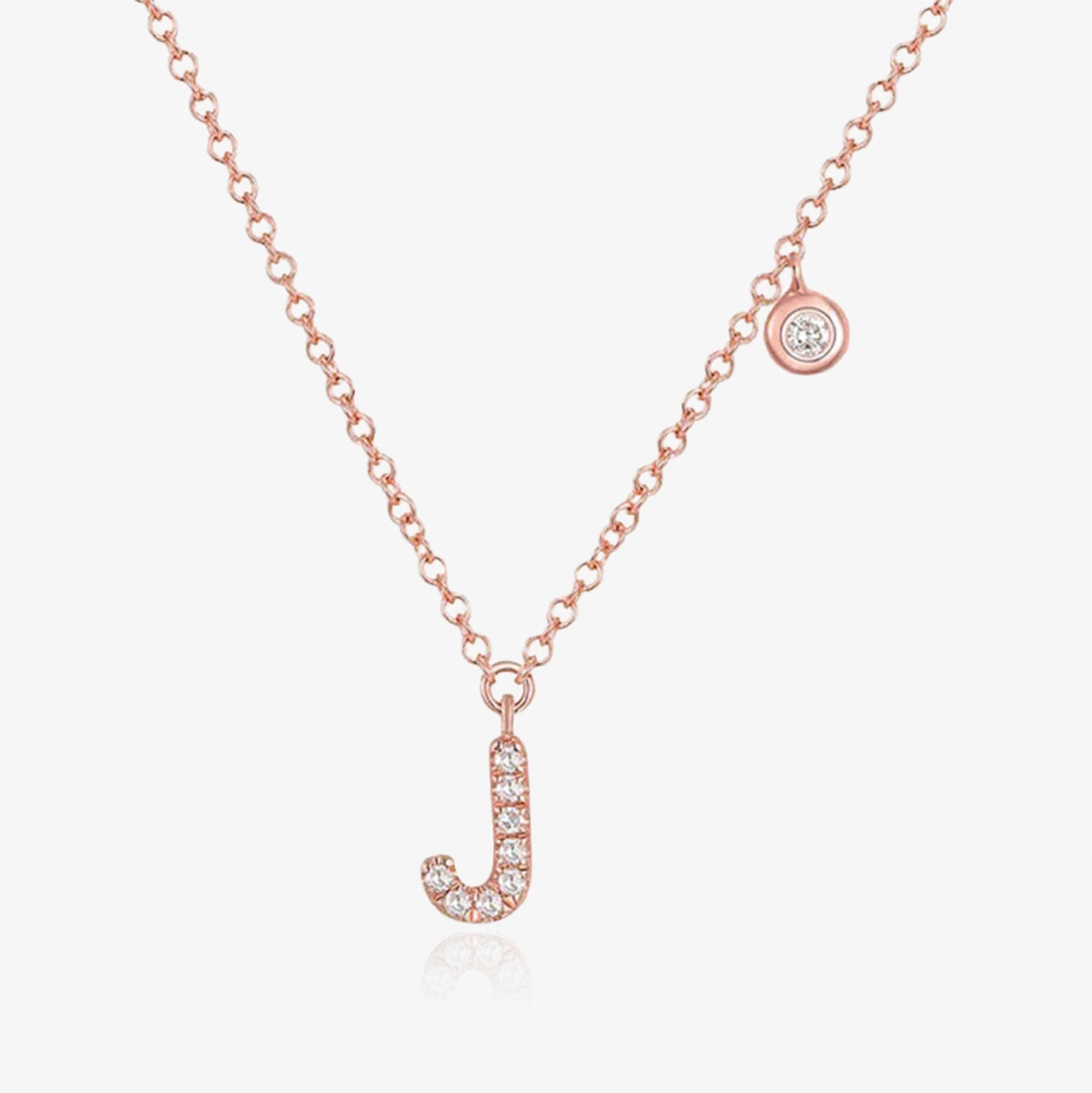 Diamond Initial And Bezel Necklace