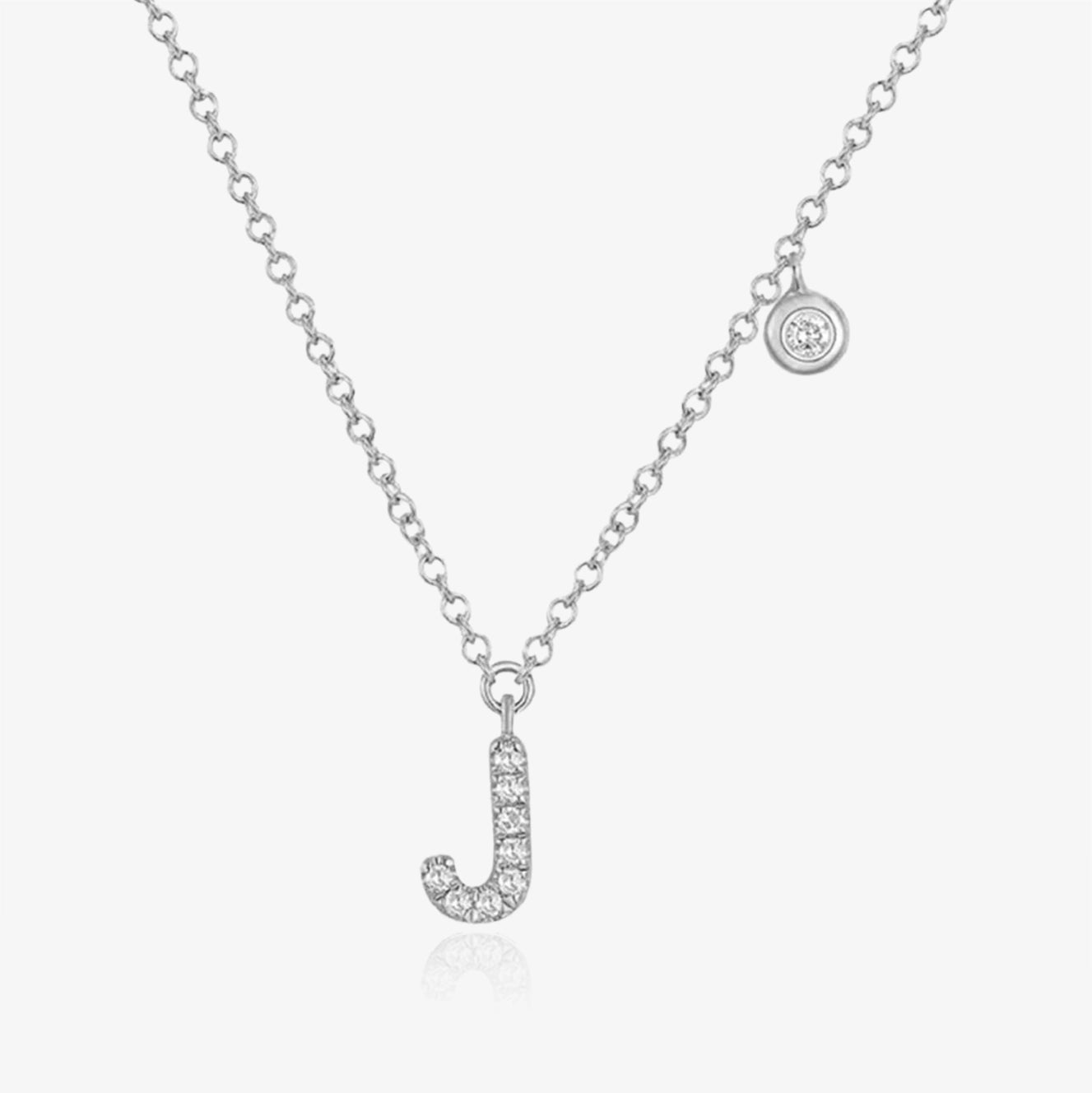 Diamond Initial And Bezel Necklace