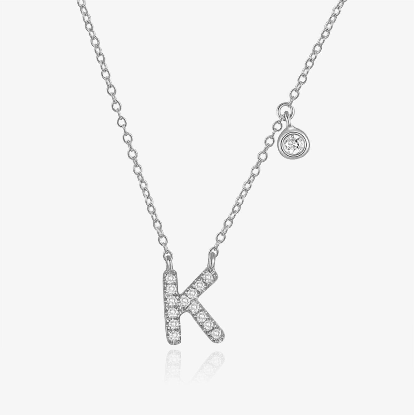 Diamond Initial And Bezel Necklace