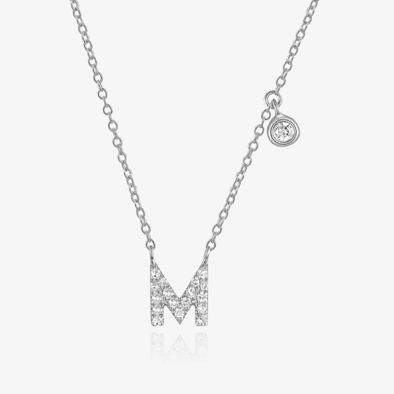 Diamond Initial And Bezel Necklace